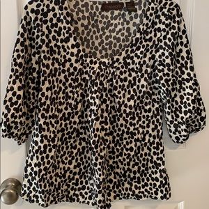 Leopard print 3/4 sleeve dress top